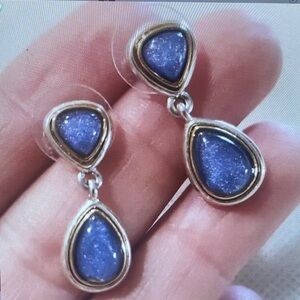 Elegant Blue Teardrop Earrings